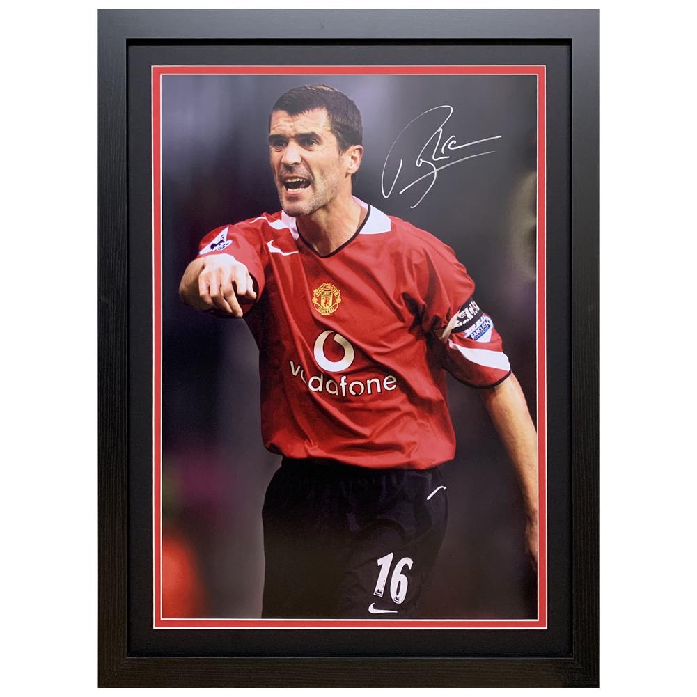 Authentic Roy Keane Signed 16x20 Framed Print of Manchester United
