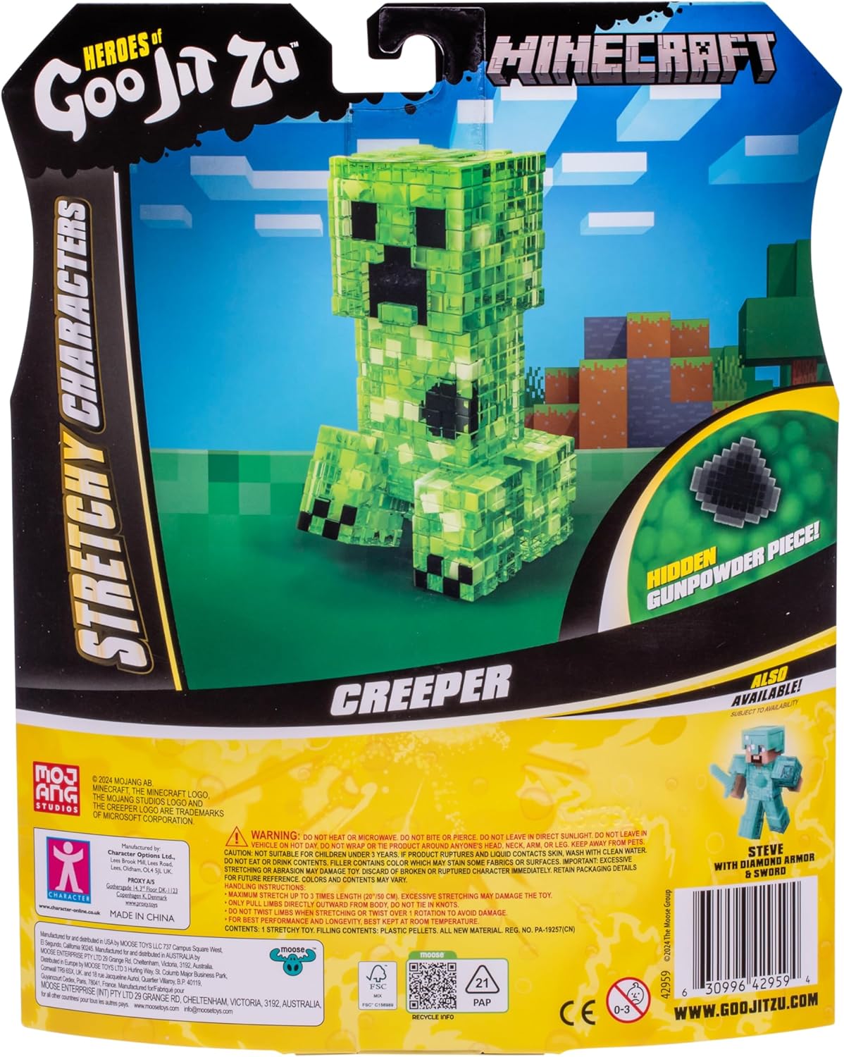 Heroes of Goo Jit Zu Squishy and Stretchy Minecraft Creeper Toy