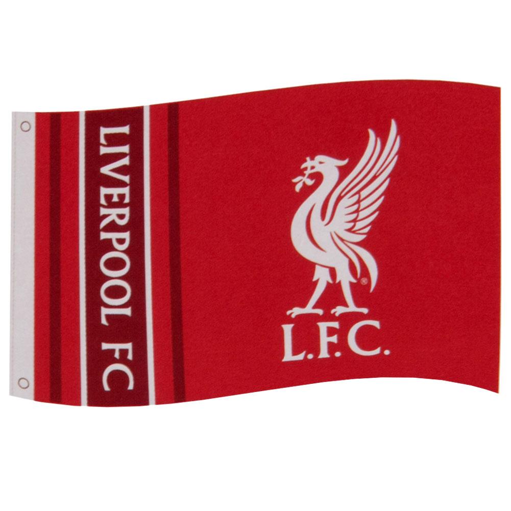 Authentic Liverpool FC Wordmark Polyester Supporters Flag for Display