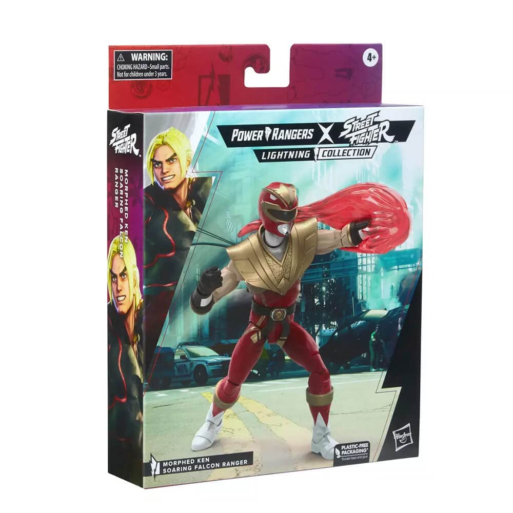 Hasbro Power Rangers x Street Fighter Lightning Collection 15cm Morphed Ken Soaring Falcon Ranger Figurine