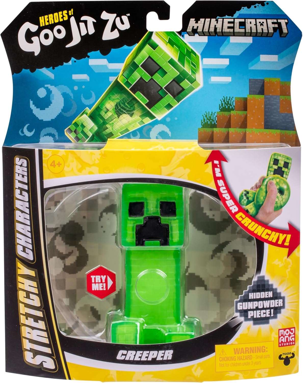 Heroes of Goo Jit Zu Squishy and Stretchy Minecraft Creeper Toy