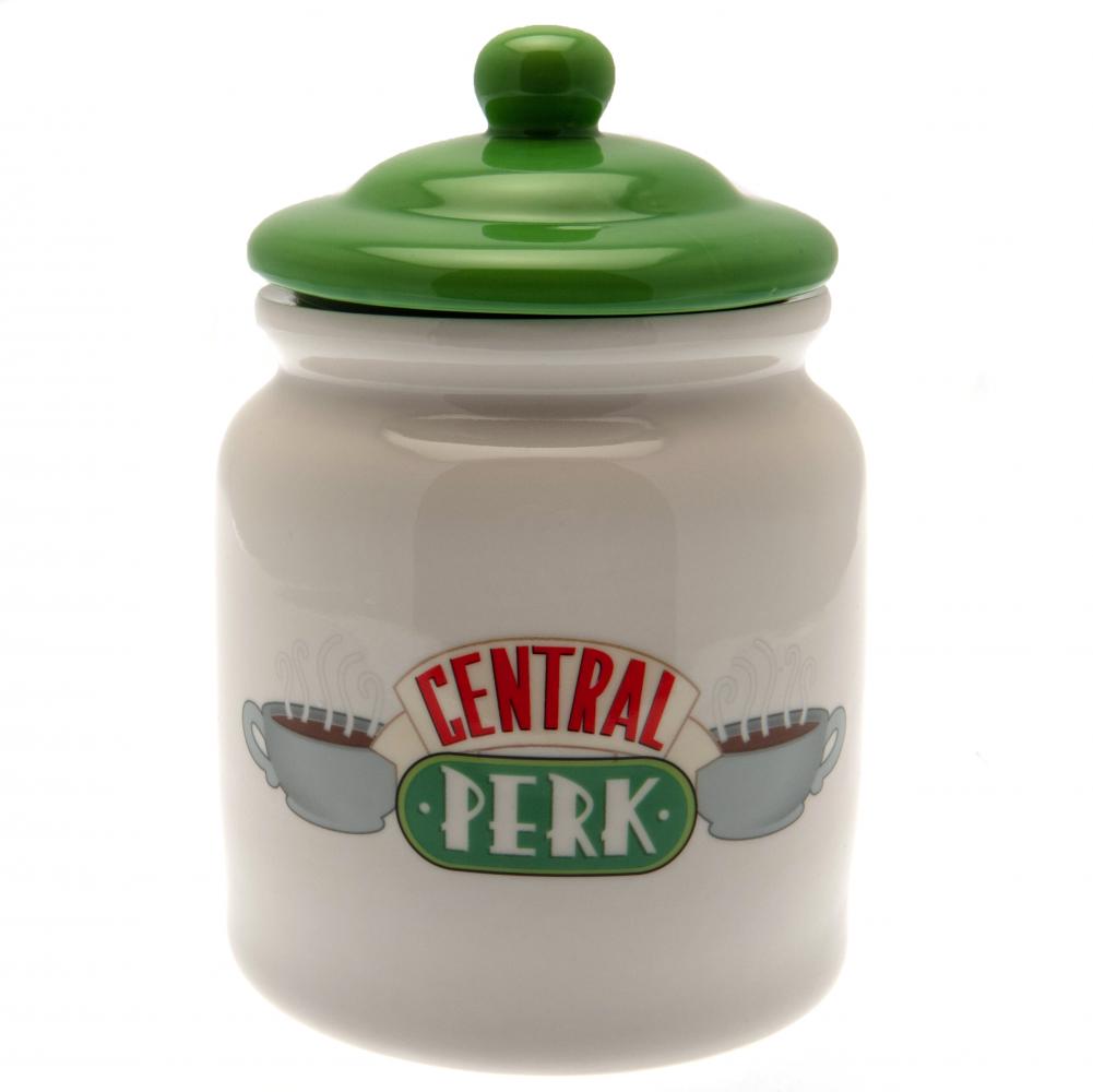 Large Glazed Ceramic Friends Themed Cookie Jar with Central Perk Logo