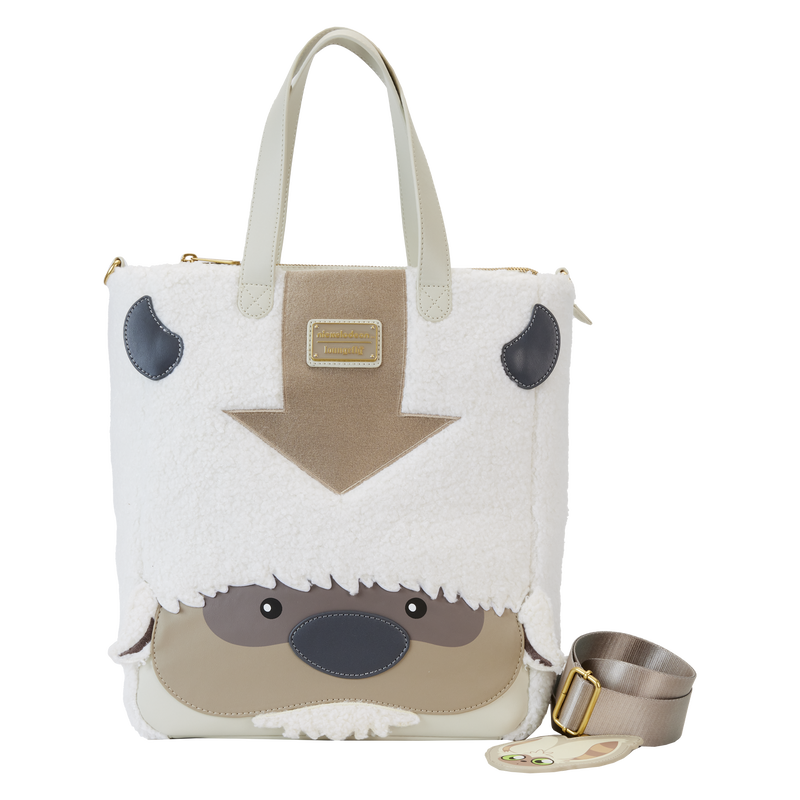 Loungefly Nickelodeon Avatar The Last Airbender Appa The Flying Bison Cosplay Style Plush Tote Bag with Detachable Momo Plush Charm