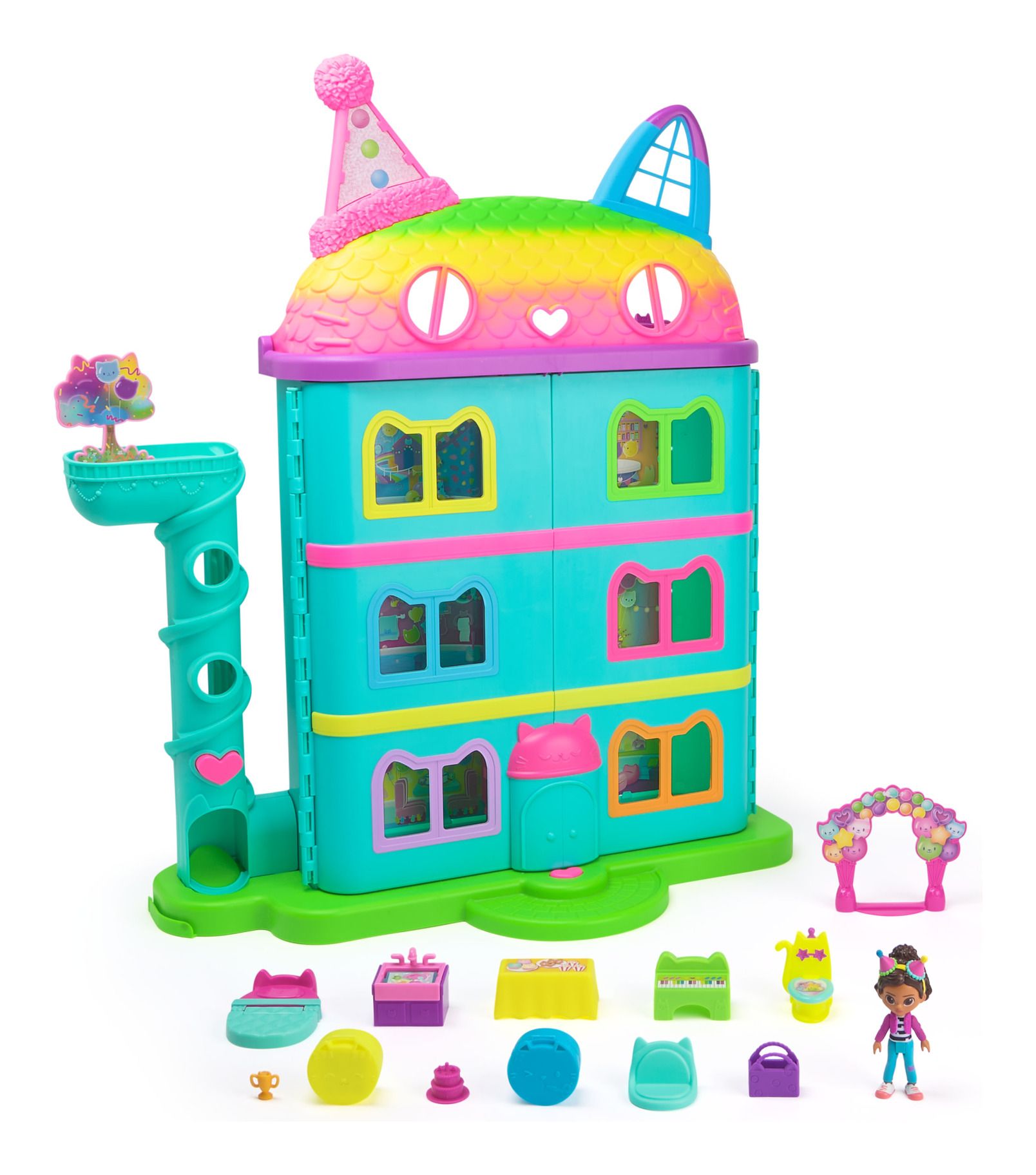 Gabby's Dollhouse 60cm Rainbow Purrfect Celebration Dollhouse Set