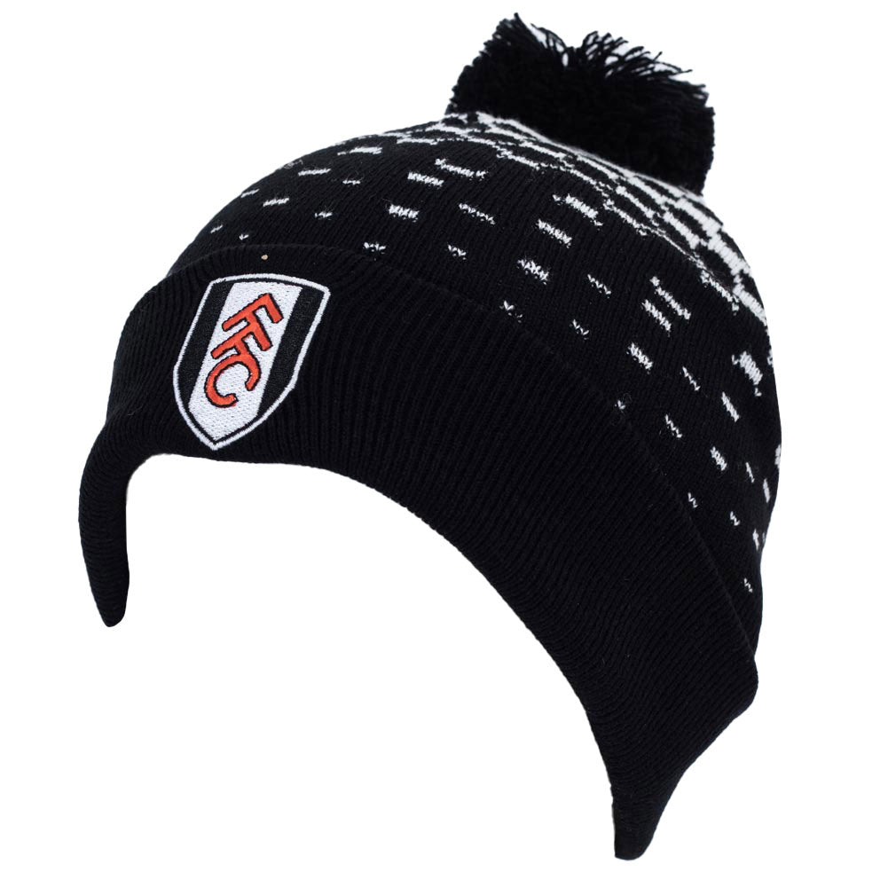 Stylish Fulham FC Black and White Fade Design Ski Bobble Hat - One Size Fits All
