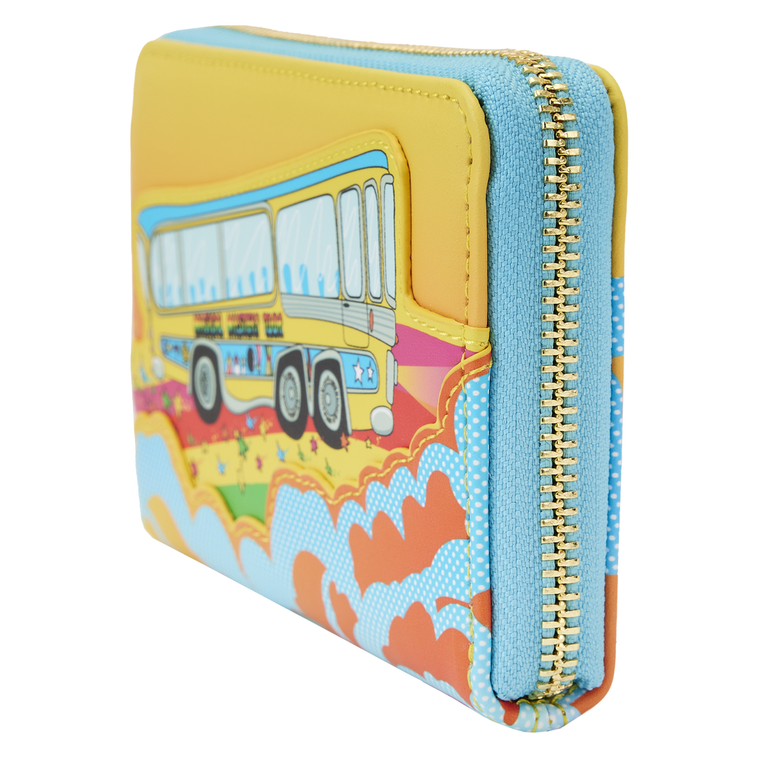 Loungefly Vegan Leather Beatles Magical Mystery Tour Bus Zip-Around Wallet