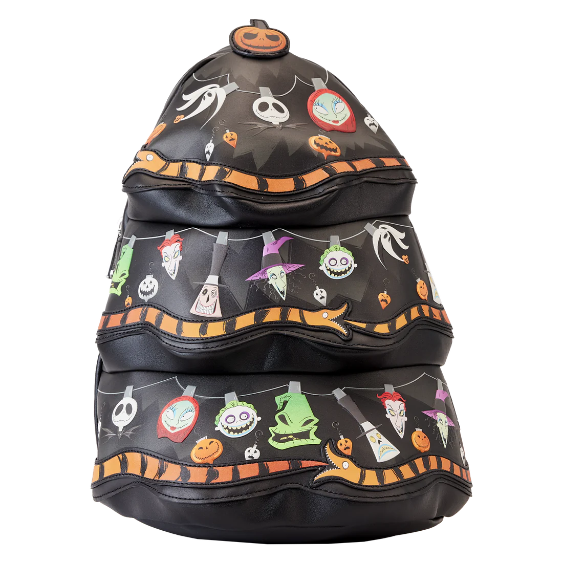 Loungefly Disney The Nightmare Before Christmas Glow - in - the - Dark Tree - Shaped Mini Backpack for Festive Occasions