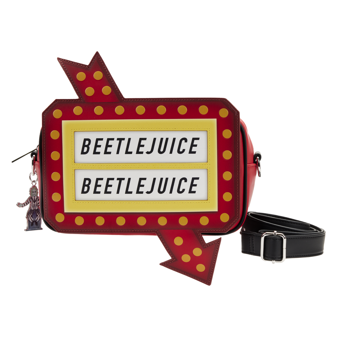 Loungefly Branded Beetlejuice Themed Graveyard Sign Design Crossbody Shoulder Bag