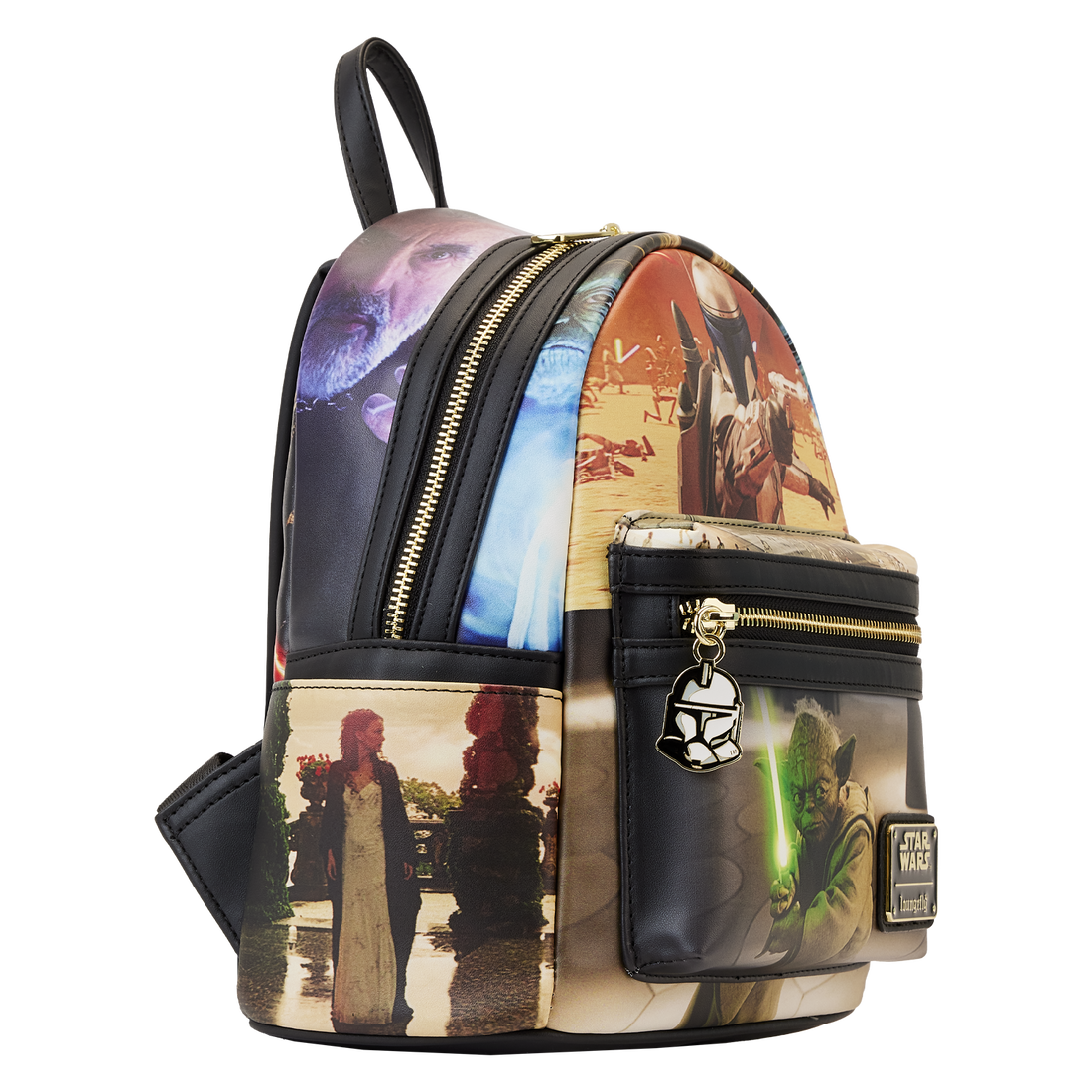 Loungefly Mini Backpack with Star Wars Episode II Attack of the Clones Cinematic Scenes