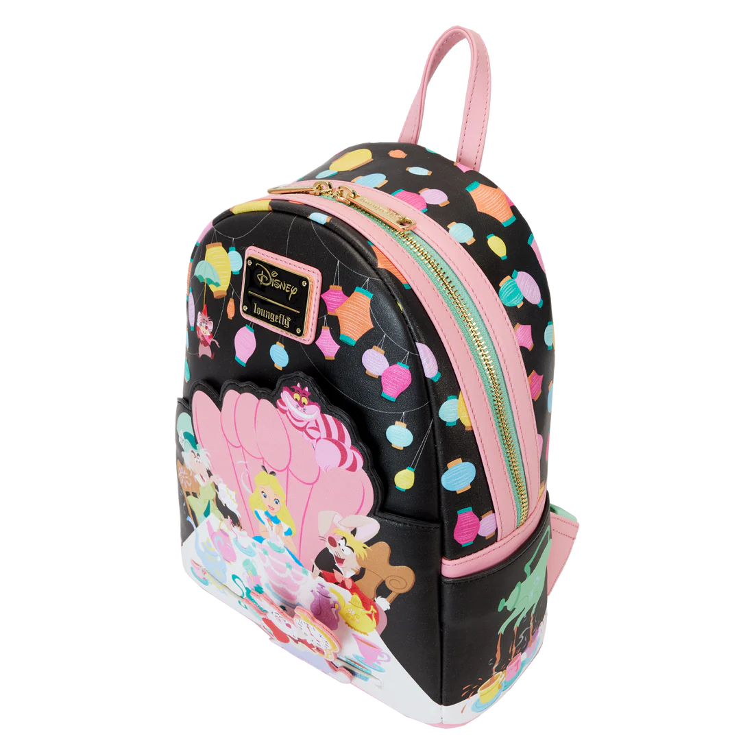 Loungefly Branded Disney Themed Alice In Wonderland Unbirthday Celebration Mini Backpack for Disney Fans