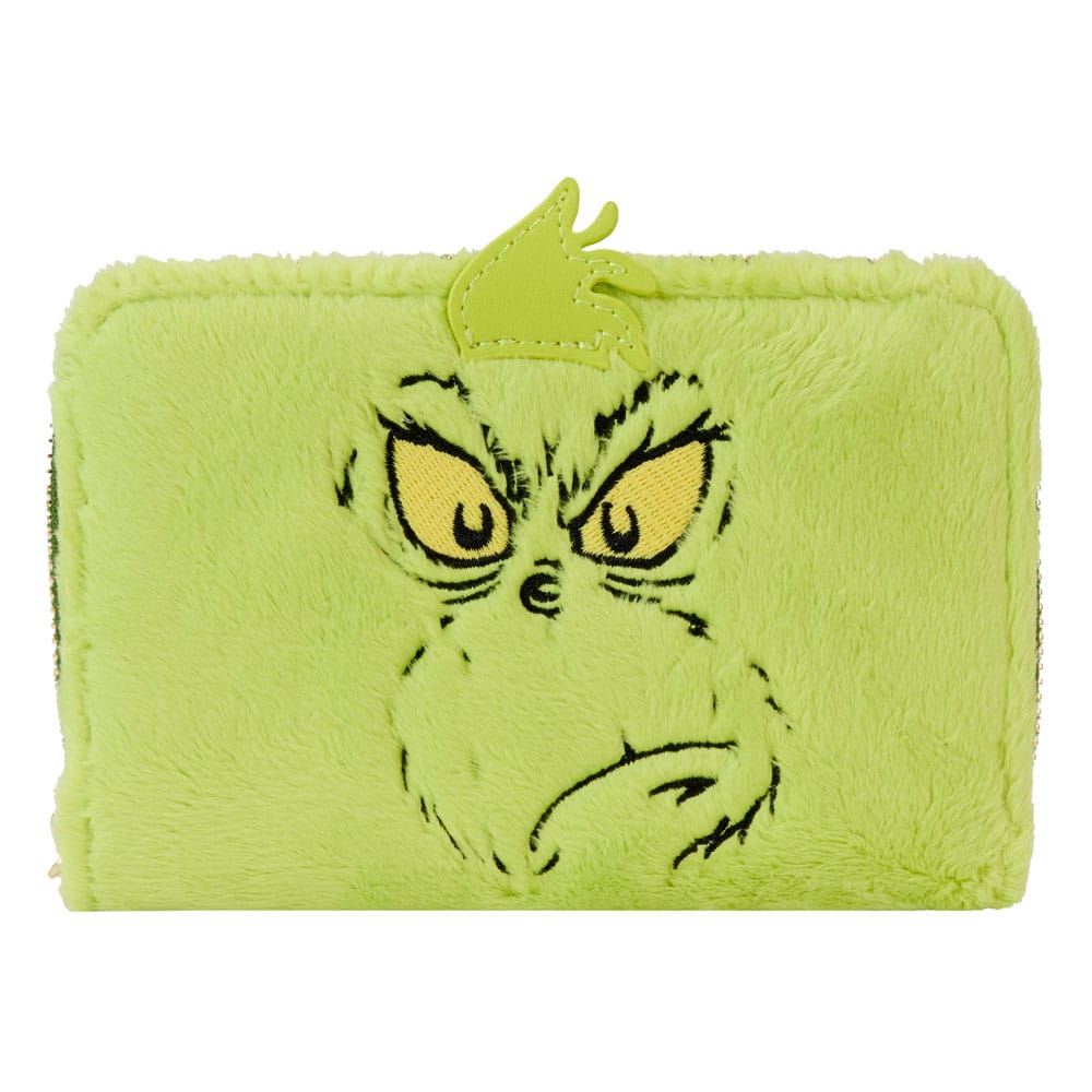Loungefly Dr. Seuss' How The Grinch Stole Christmas! Plush Cosplay Glow-in-the-Dark Zip Around Wallet for Fans