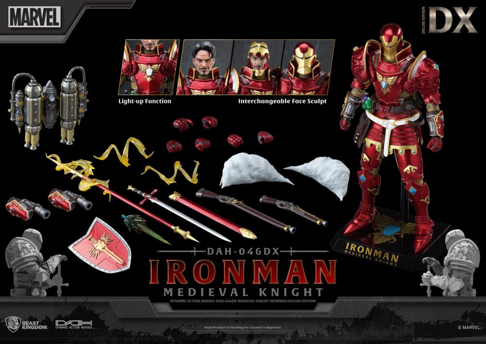 Marvel Deluxe Dynamic Action Heroes Medieval Knight Iron Man Figure