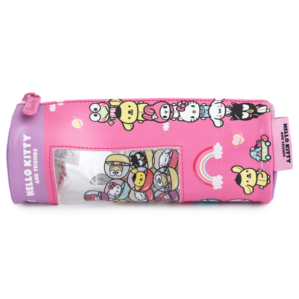 Adorable Hello Kitty Cylindrical Zipped Pencil Case for Stationery Storage