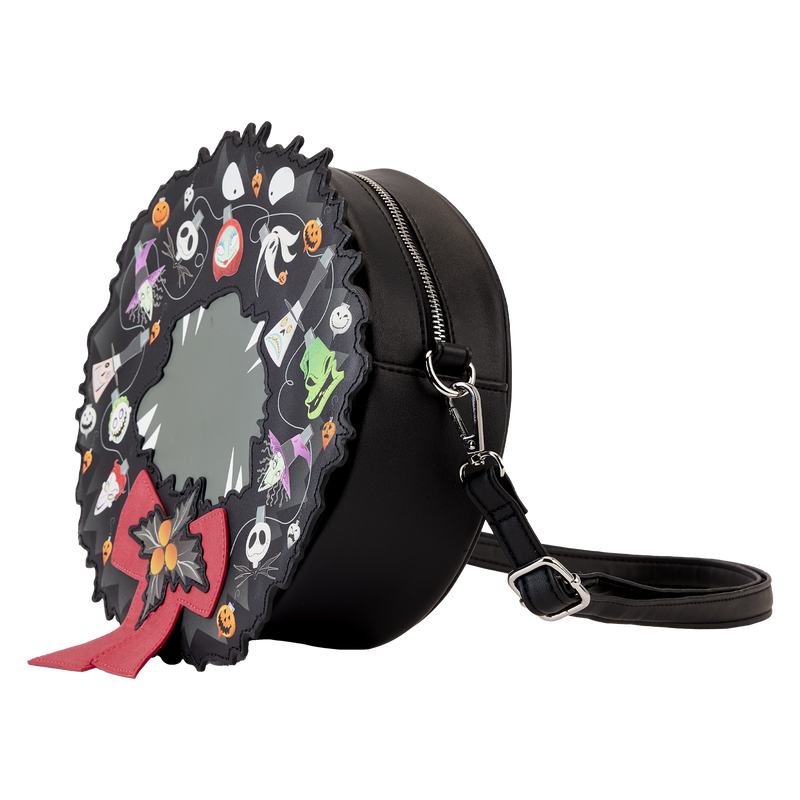 Loungefly Disney Nightmare Before Christmas Glow-in-the-Dark Wreath Crossbody Bag