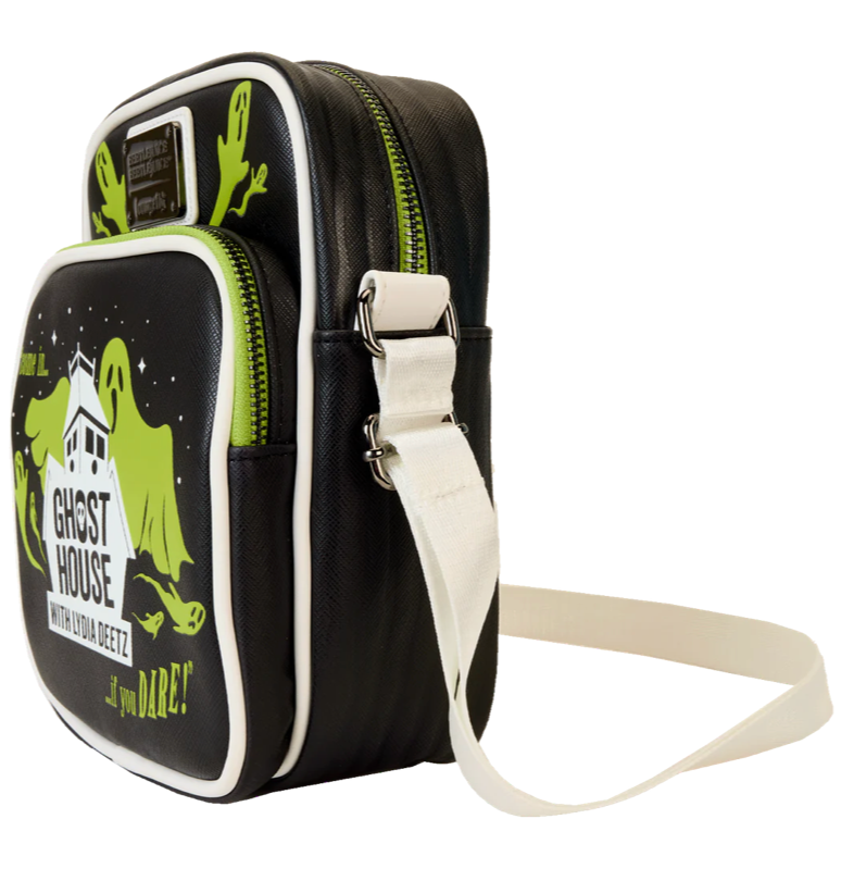 Loungefly Licensed Warner Bros Beetlejuice 2 Themed Ghost House Crossbody Shoulder Bag for Fashionable Carry