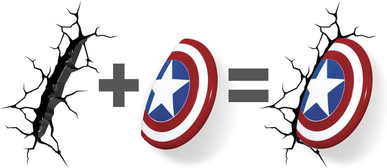 3D Wall - Mounted Decorative Lighting: Marvel Captain America's Shield Illuminator