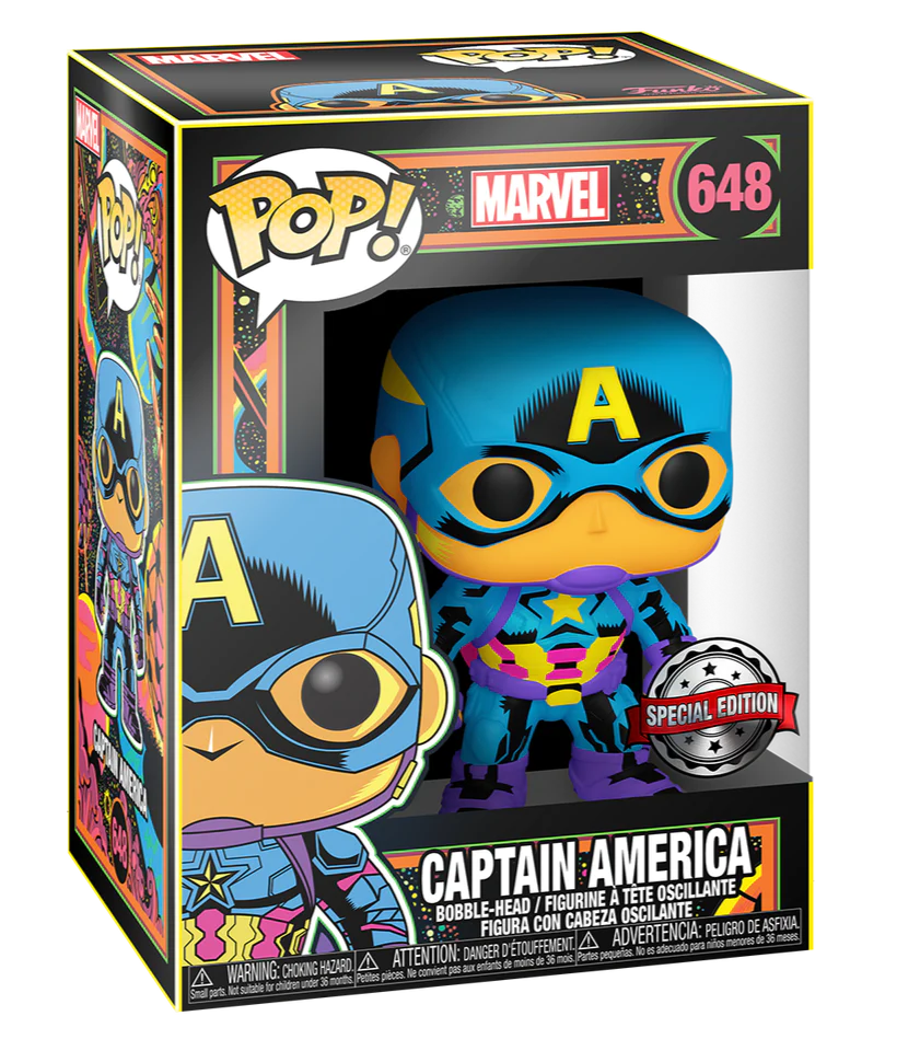 Marvel Neon Glow Funko Pop! Vinyl Bundle: Thor, Iron Man & Captain America