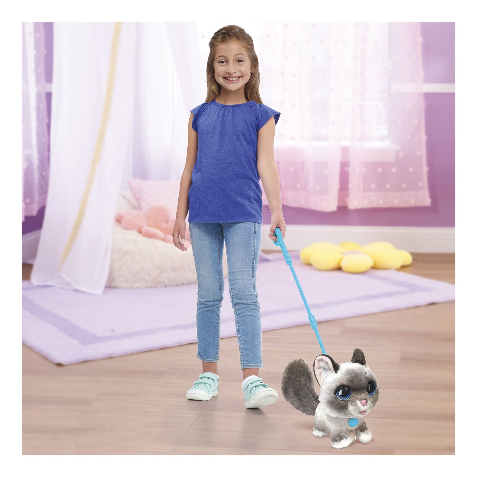 FurReal Interactive Wagging Kitty Toy - Gray and White Ragdoll Style