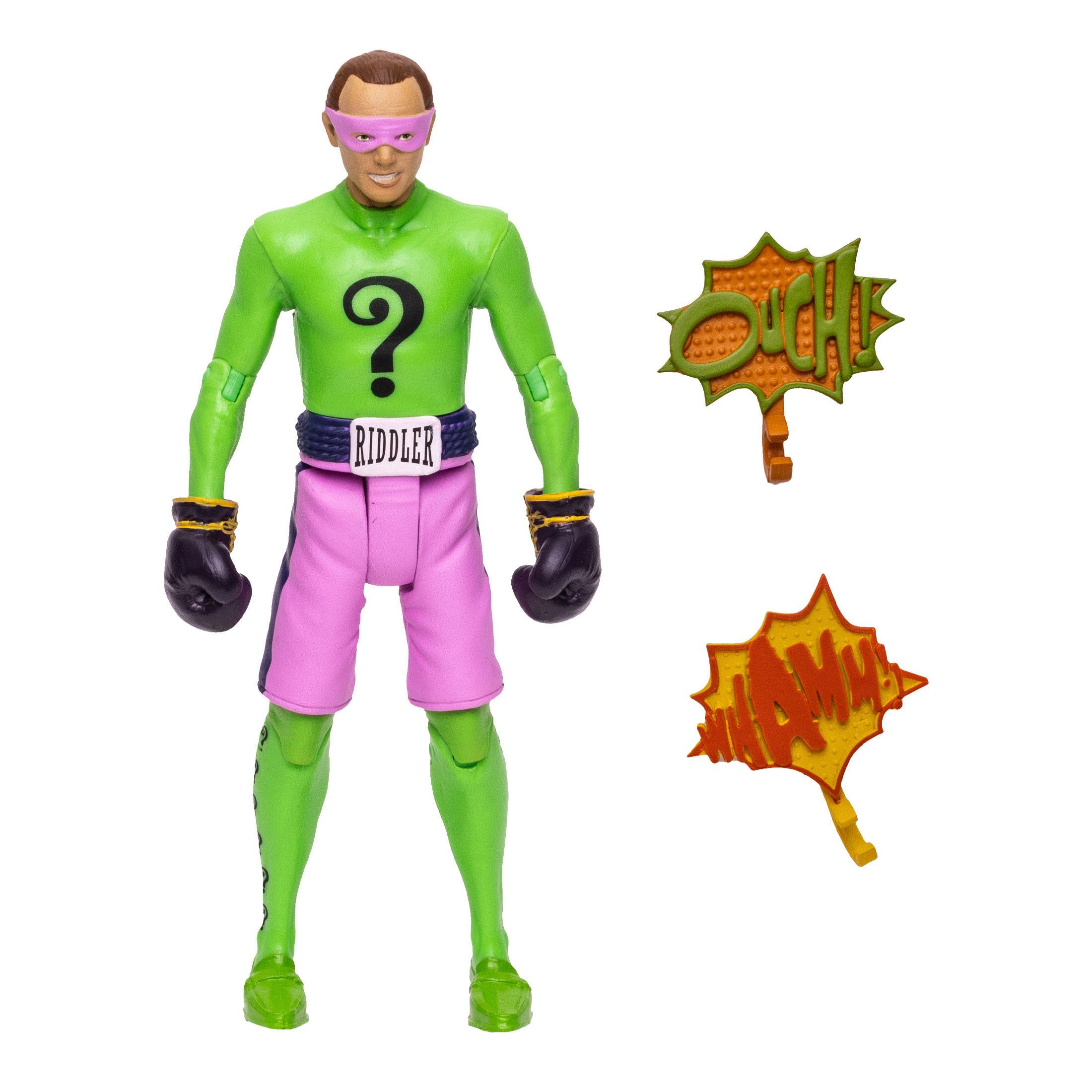 McFarlane DC Retro Collectible - 1960s Batman TV Show Inspired Riddler Boxing Action Figure for Posing and Play