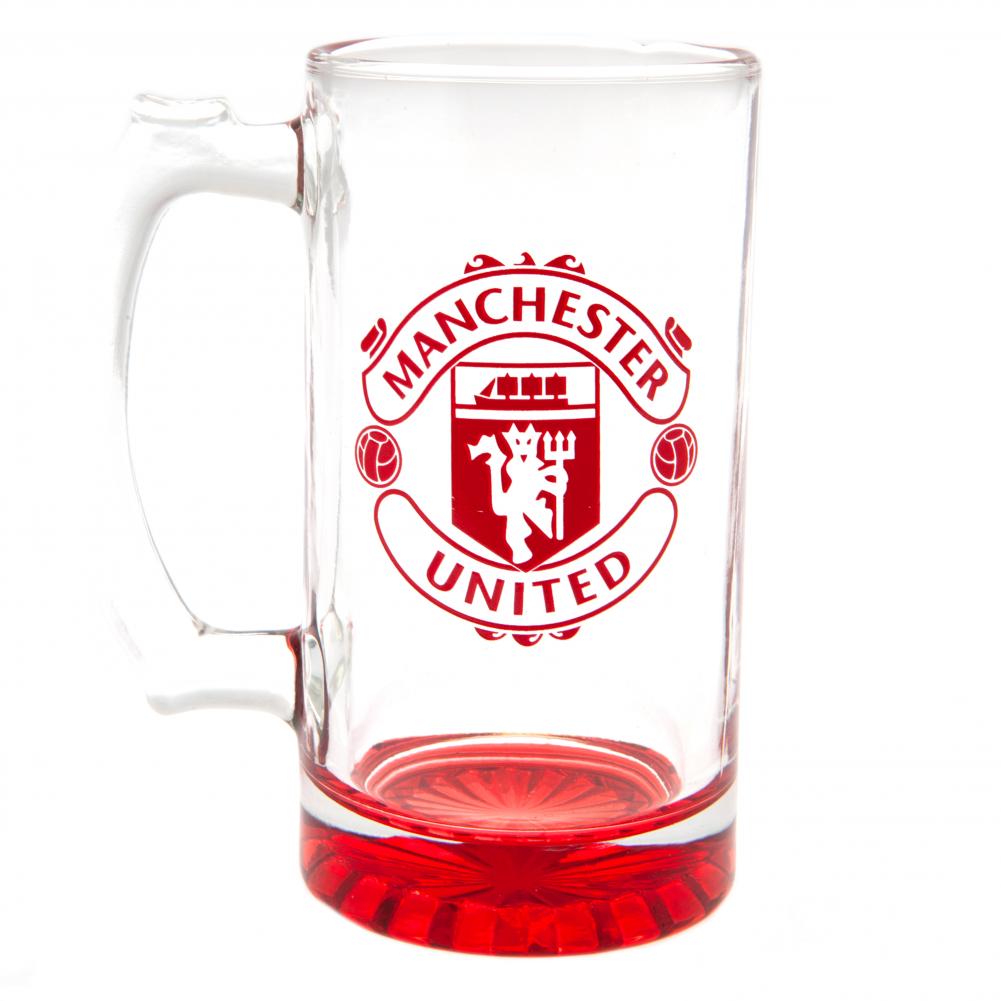 Stylish Manchester United FC Red Stein Glass Tankard