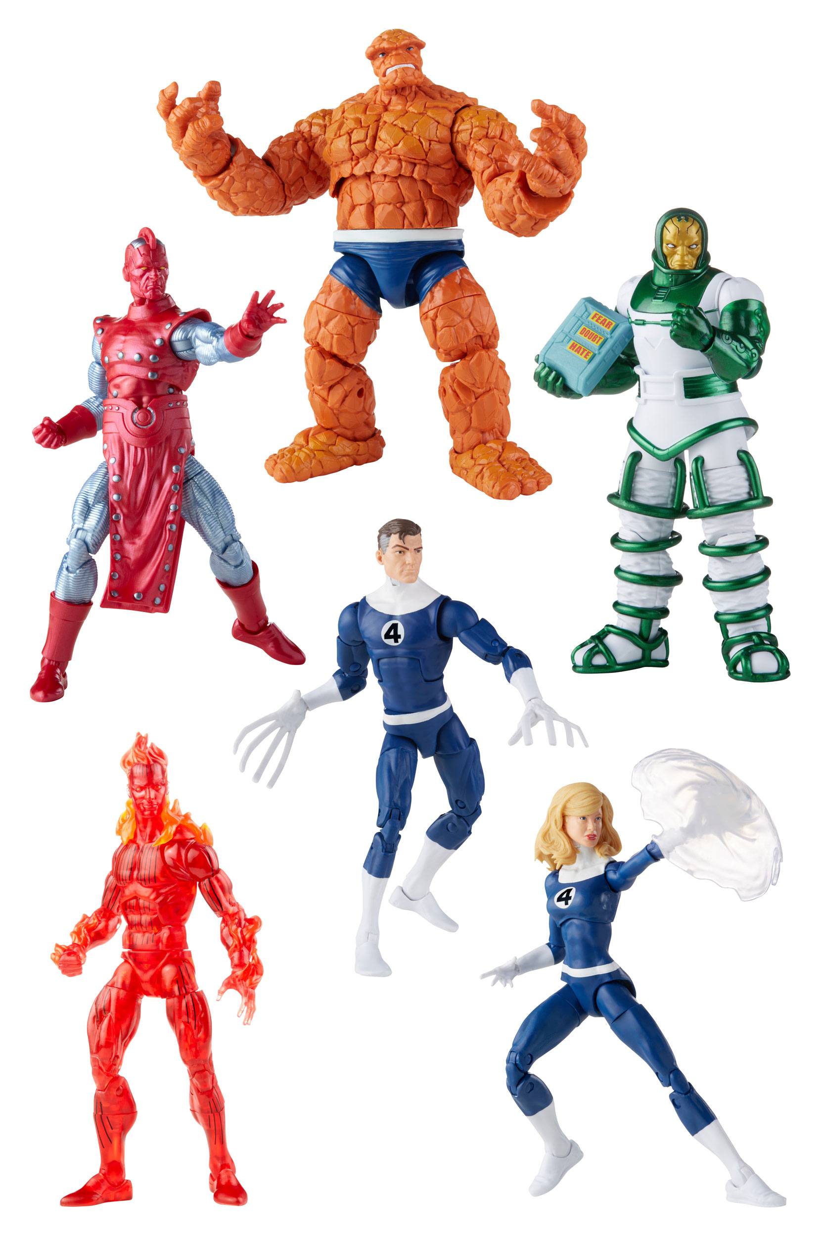 Marvel Legends Retro Style Action Figure Collection - Complete Fantastic Four Bundle with Six Figures