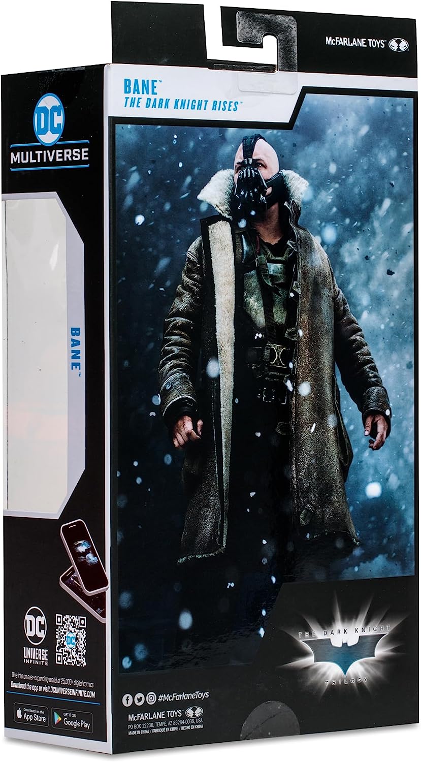 McFarlane 7 - Inch Gold - Label Action Figure of Bane in Trench Coat from The Dark Knight Trilogy DC Multiverse