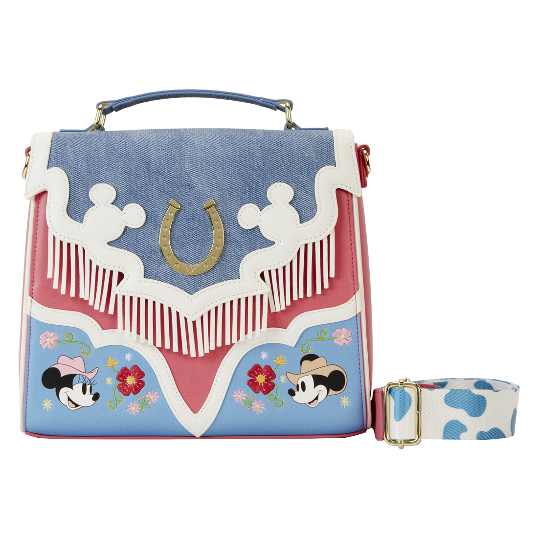 Loungefly Licensed Disney Western-Style Mickey And Minnie Design Crossbody Shoulder Bag for Fashion Lovers