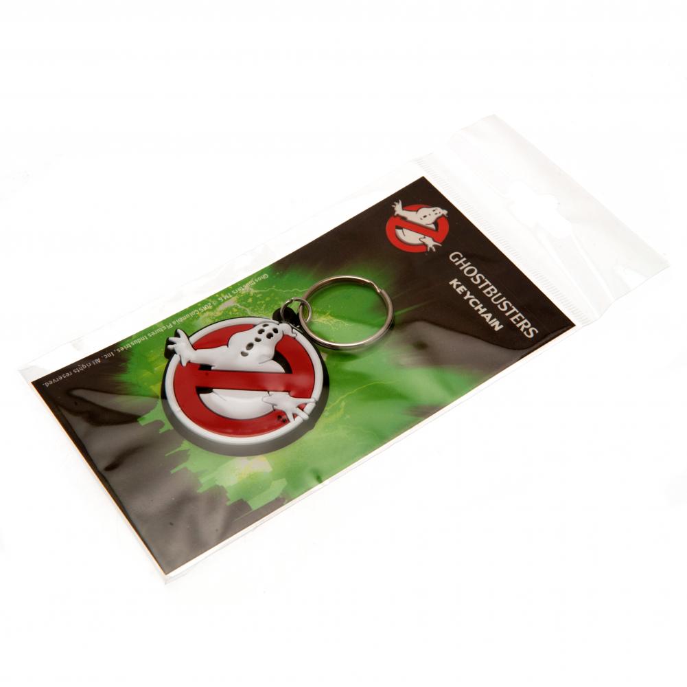 Vibrant Ghostbusters Logo PVC Keyring with Chain and Split Ring