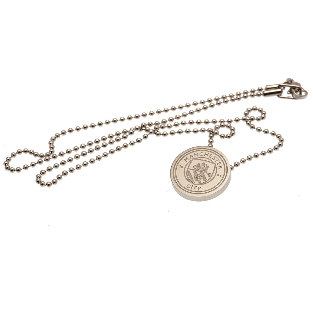 Authentic Manchester City FC Stainless Steel Pendant with Ball Chain