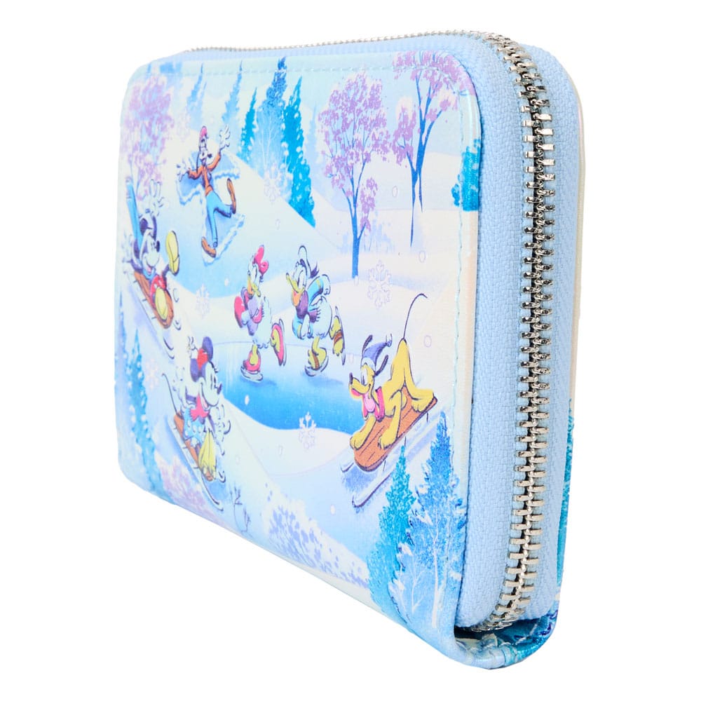Loungefly Disney Mickey and Friends Winter Wonderland-themed Zip Around Wallet for Fashionable Disney Fans