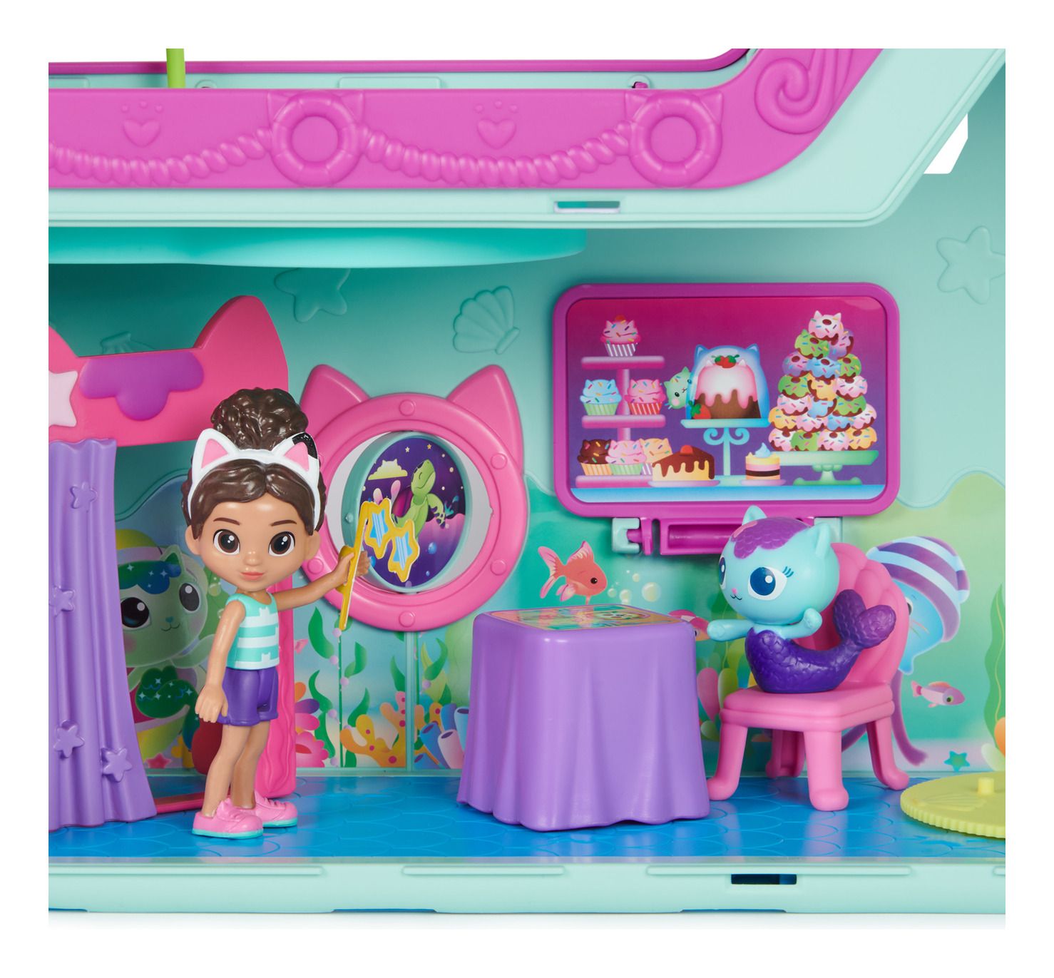 DreamWorks Gabby's Dollhouse Pretend Play Cruise Ship Toy with Multiple Accessories