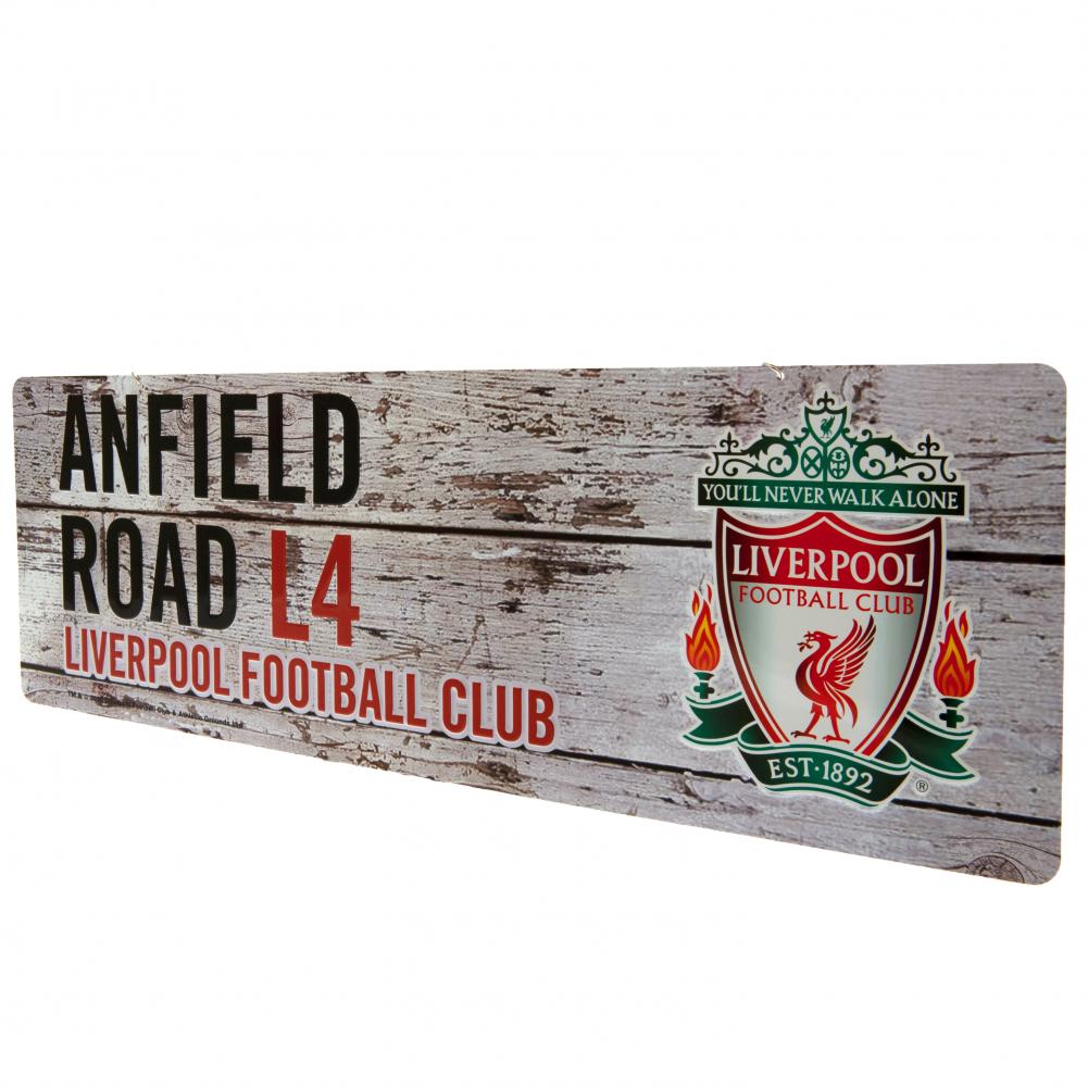 Liverpool FC Vintage-style Metal Hanging Garden Sign with Club Crest
