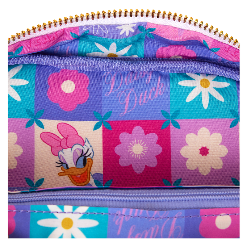 Loungefly Disney Daisy Duck Themed Nylon Adjustable Sling Shoulder Bag for Fashion Lovers