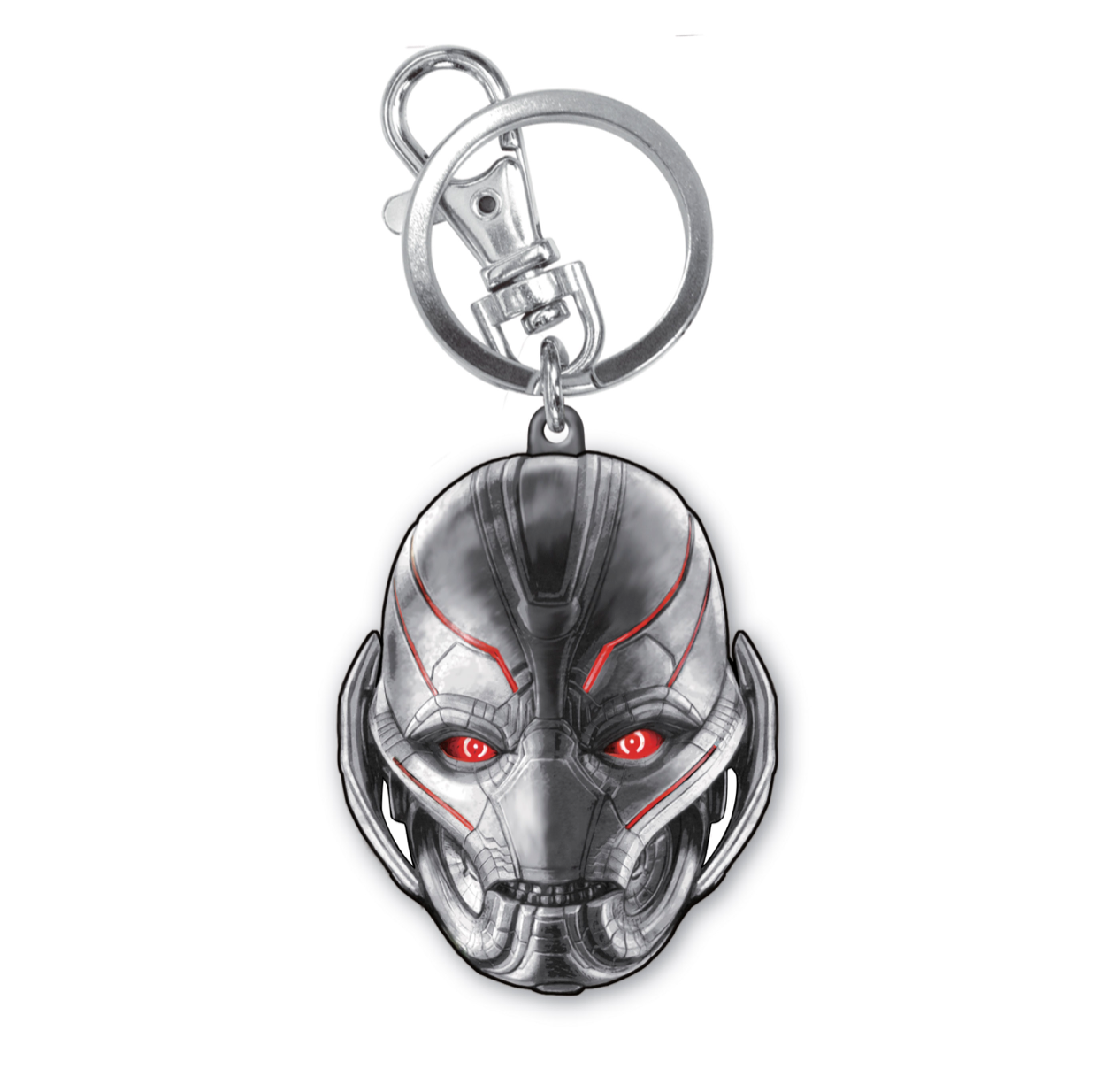 Marvel Avengers Ultron Character Head Design Pewter Keychain Key Ring