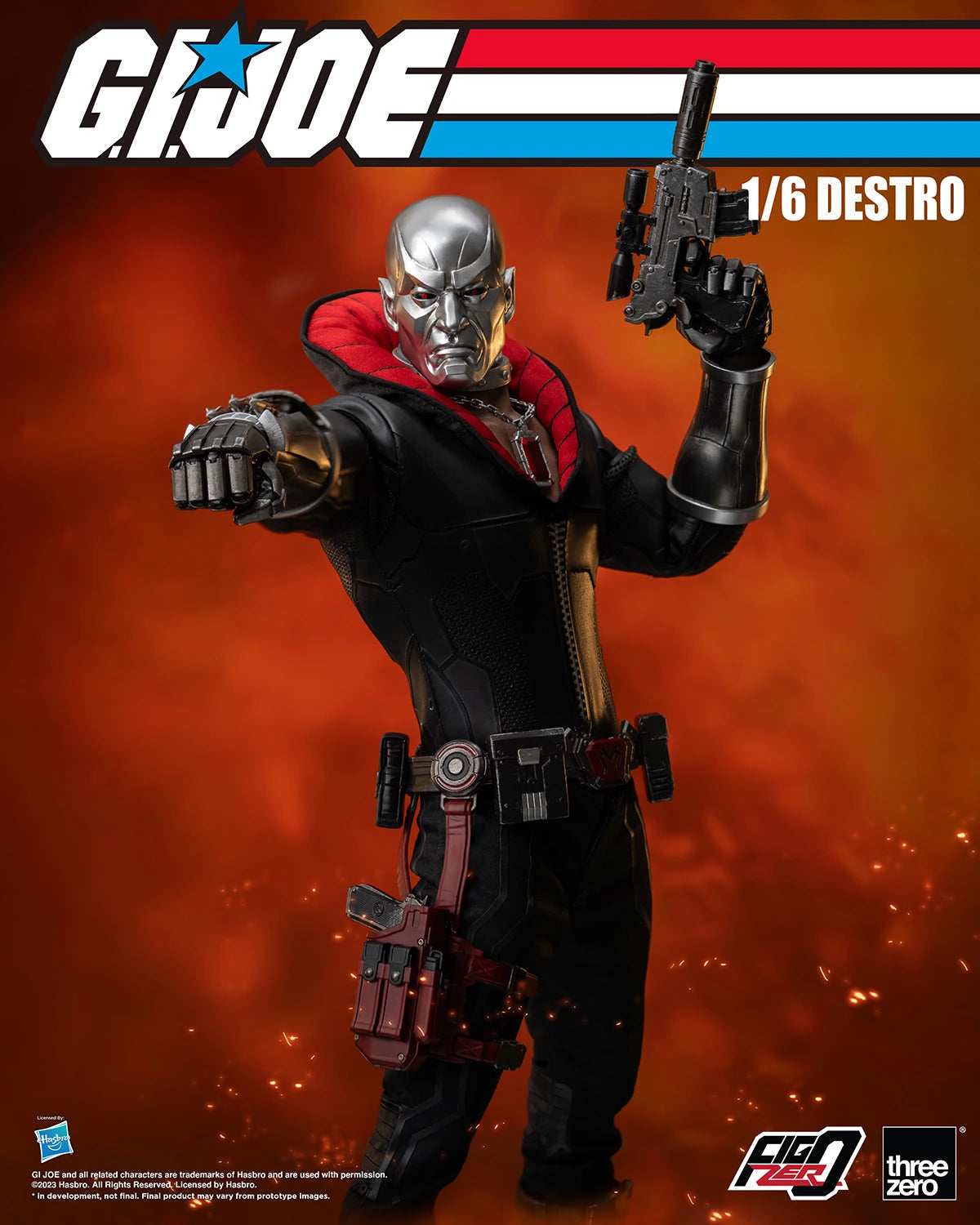 Threezero's G.I. Joe FigZero 1/6 Scale Collectible Action Figure of Destro, the Notorious Arms Dealer