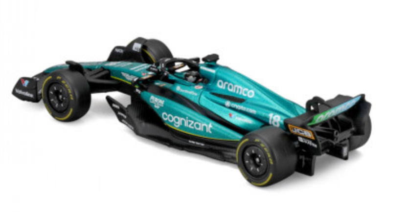 Formula 1 Official Aston Martin AMR23 Lance Stroll Die - cast Collectible Model in 1:43 Scale with Helmet