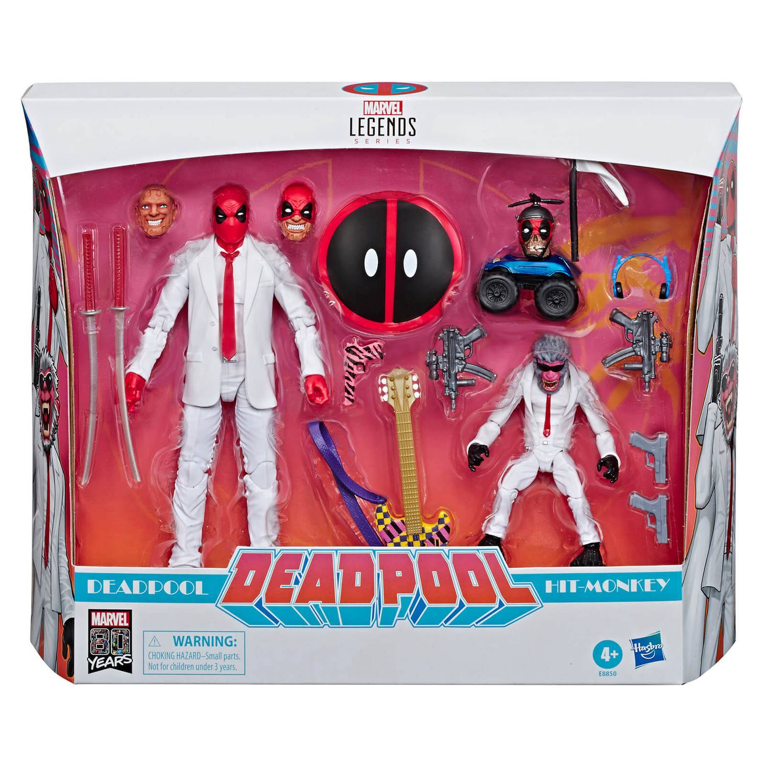 Marvel Legends Series 80th Anniversary Collectible 2-Pack of 6-Inch-Scale Deadpool and Hit-Monkey Action Figures
