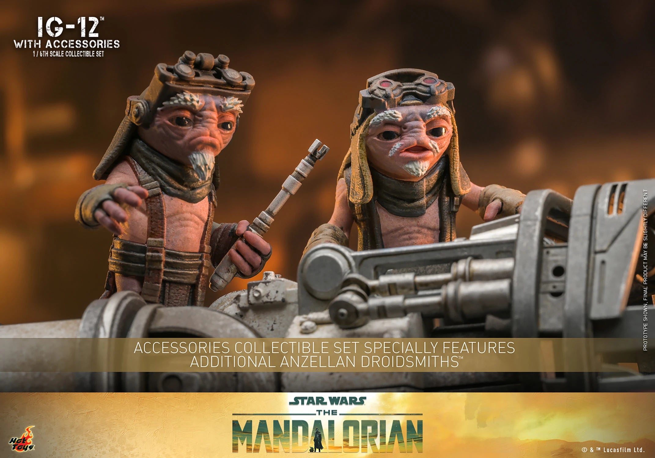 Hot Toys 1/6 Scale Mandalorian IG-12, Grogu & Accessories Collectible Set