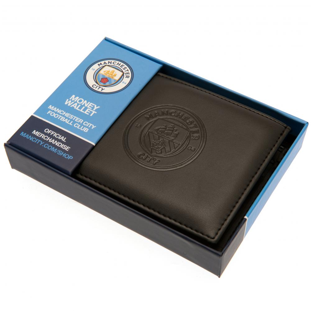 High - Quality Manchester City Football Club Embossed Leather - Look Debossed Wallet for Fans