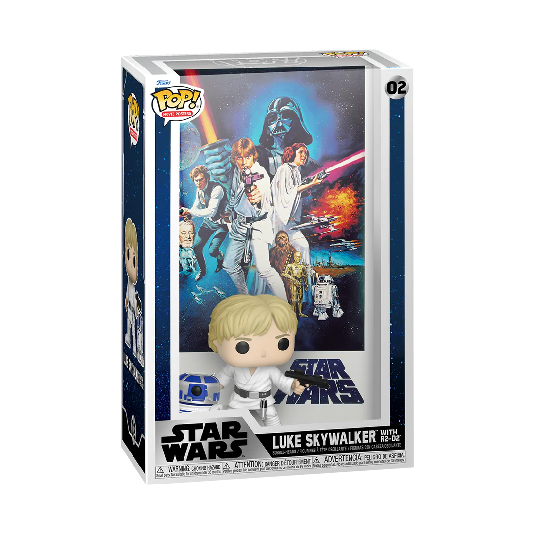 Star Wars A New Hope Movie Poster Inspired Funko Pop! Vinyl Collectible Figure of Luke Skywalker Alongside R2-D2