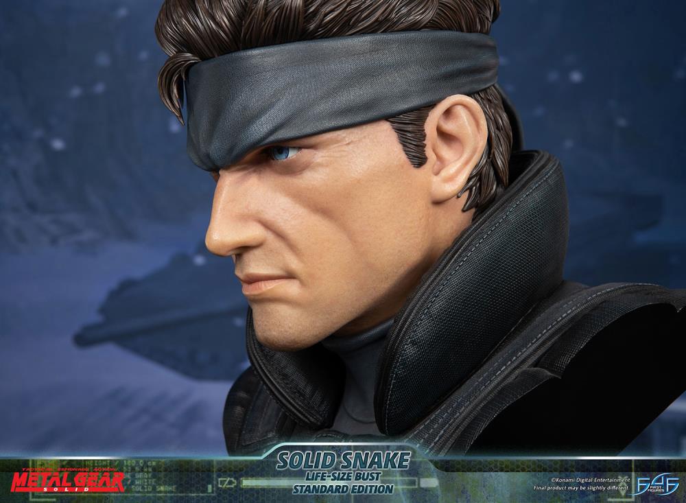 First4Figures Highly Detailed 1/1 Scale Life - Size Solid Snake Bust from Metal Gear Solid Video Game