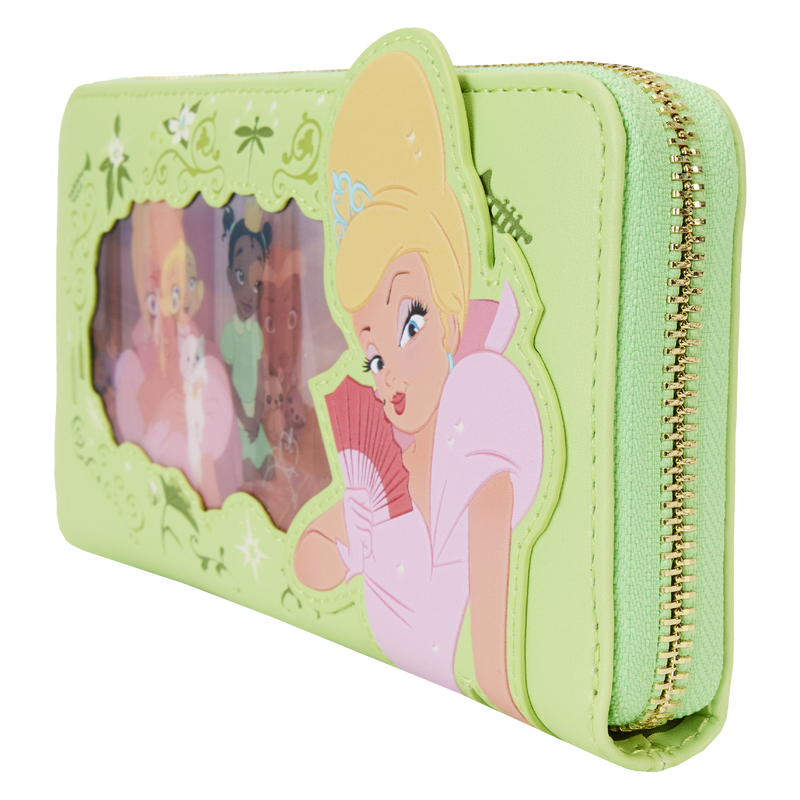 Loungefly Princess and the Frog Tiana Series Lenticular Zip Around Vegan Leather Wristlet Wallet