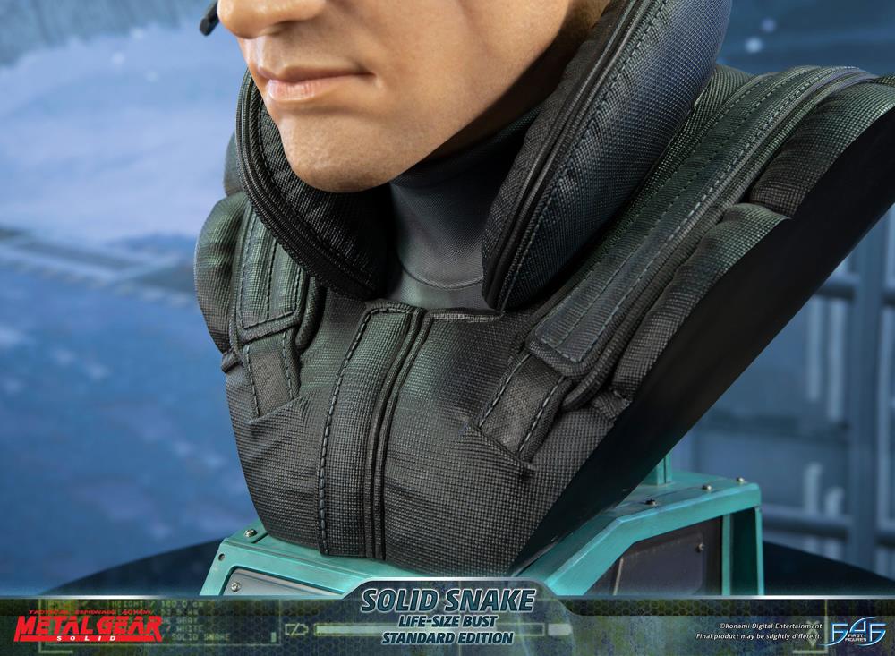 First4Figures Highly Detailed 1/1 Scale Life - Size Solid Snake Bust from Metal Gear Solid Video Game
