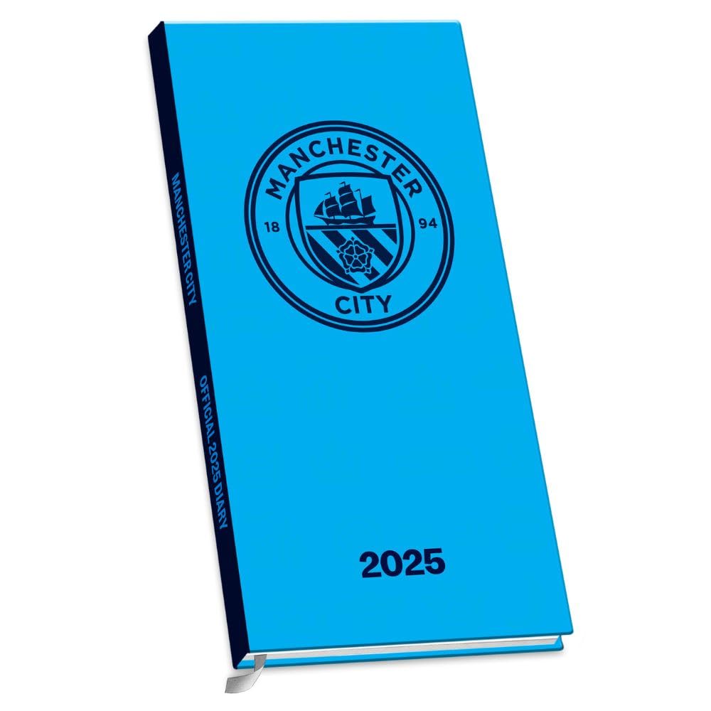 2025 Manchester City FC Slim Light - Blue Hardback Weekly Diary
