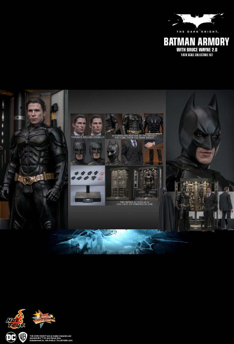 Hot Toys 1/6 Scale Batman Armory Set with Bruce Wayne (2.0)