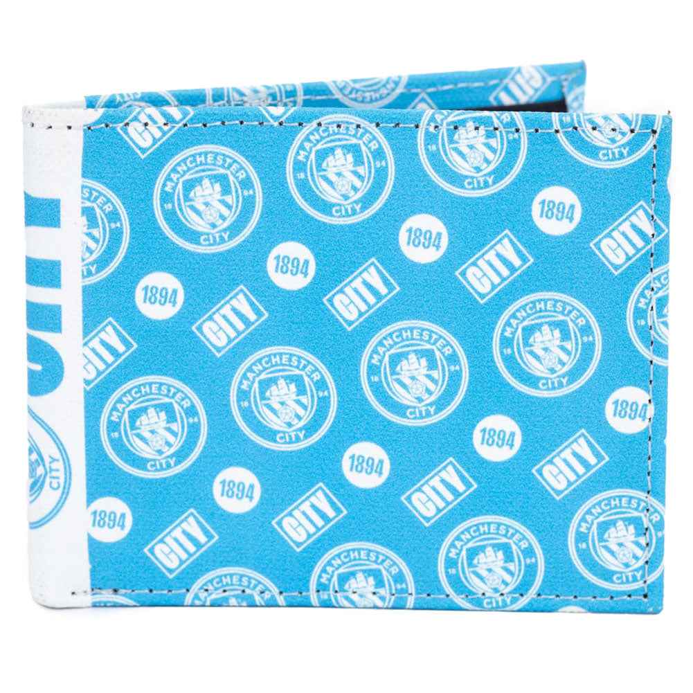 Manchester City Colorful Icon Canvas Bi - fold Wallet for Fans