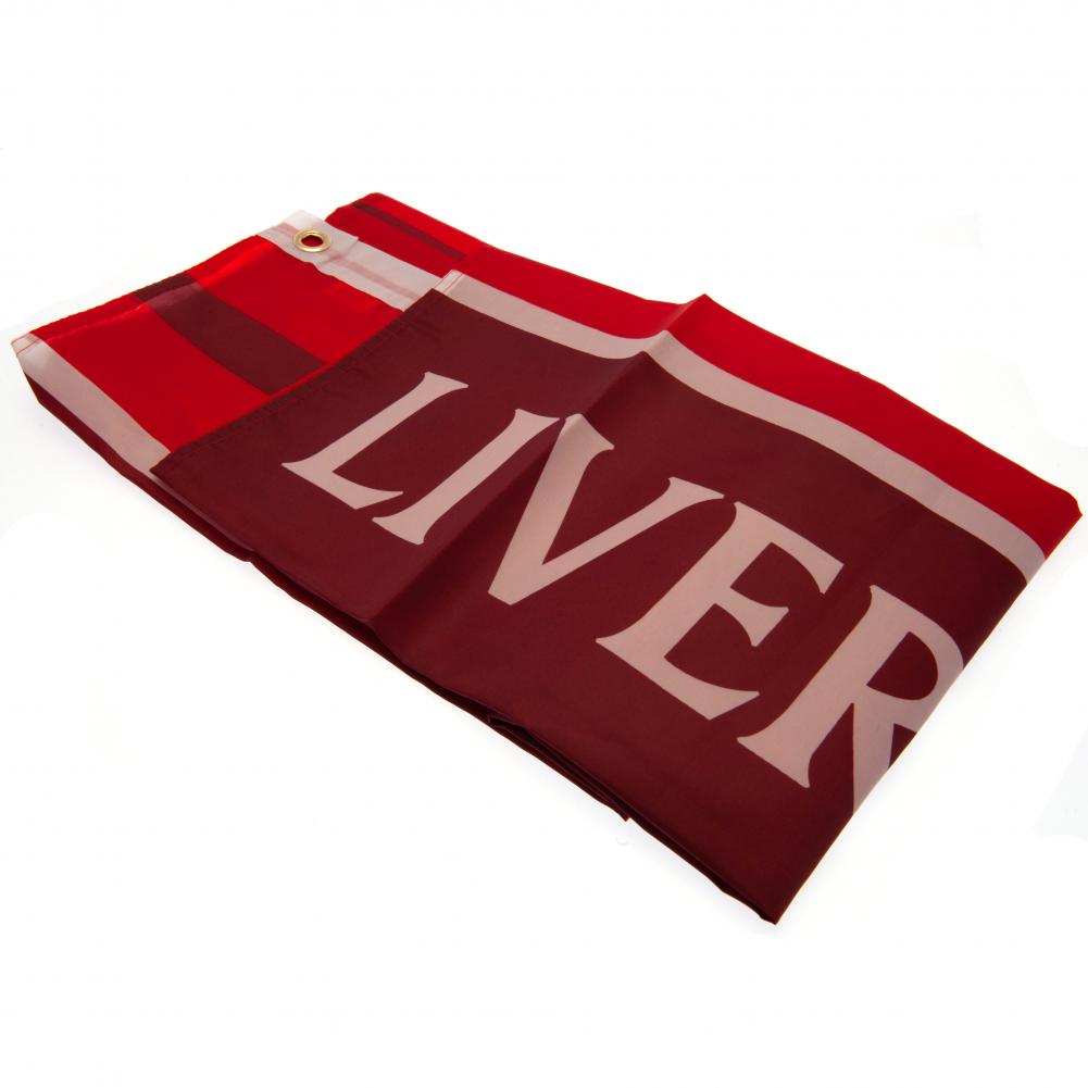 Authentic Liverpool FC Wordmark Polyester Supporters Flag for Display