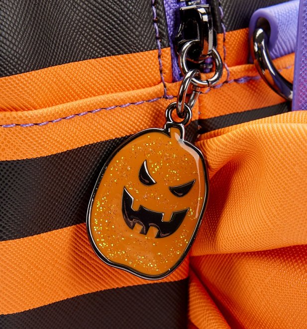 Loungefly Disney Lilo & Stitch Themed Striped Halloween Candy Wrapper Style Crossbody Shoulder Bag for Fashion Lovers