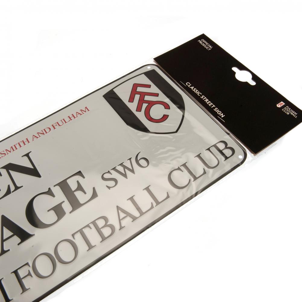 White Glossy Stamped Metal Wall Sign for Fulham FC's Craven Cottage