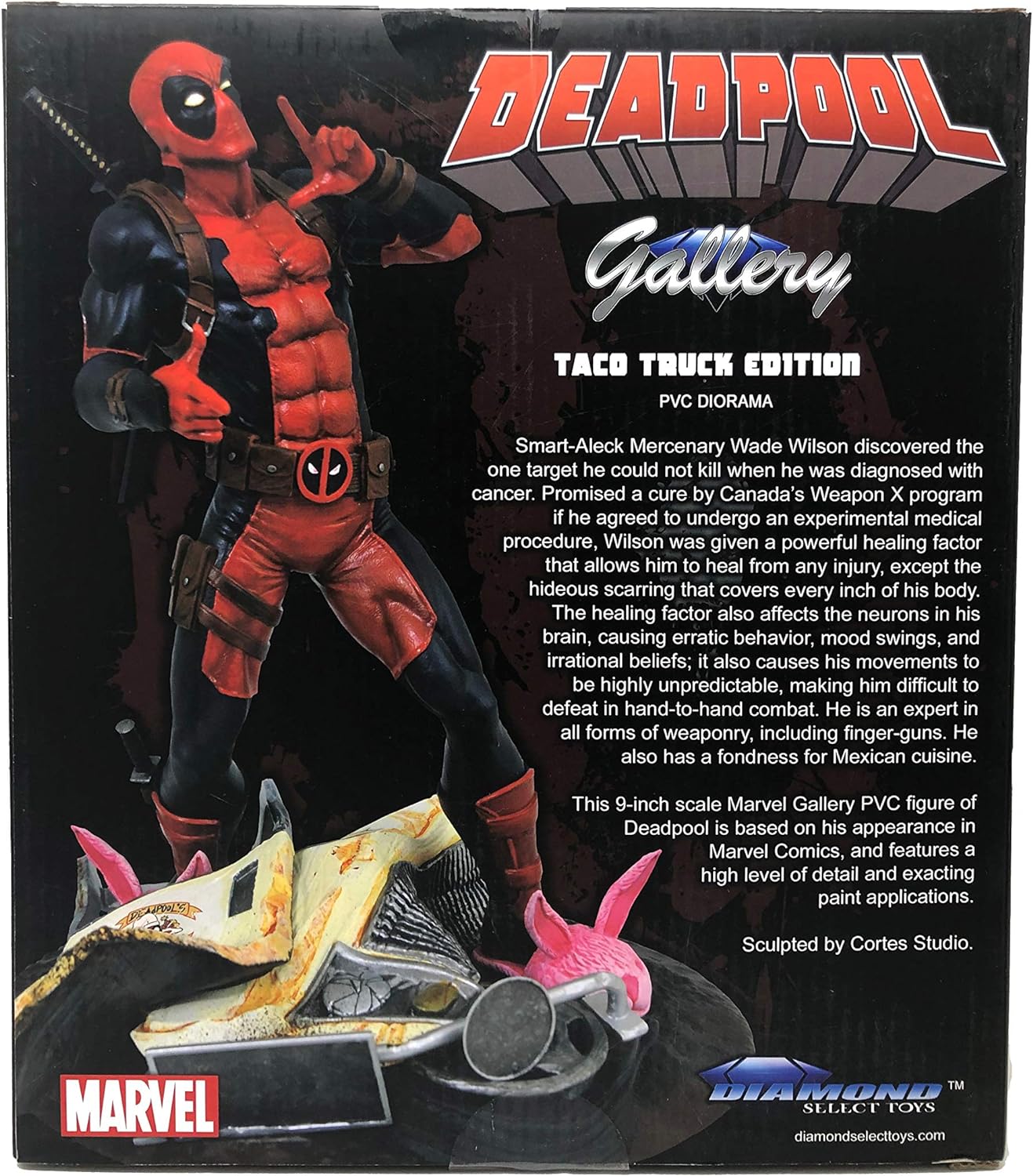 Marvel Gallery High - Quality PVC Deadpool Figure on Destroyed Taco Truck Base